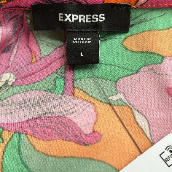 Express Floral V-neck Kimono Sleeve Double Tie Front Top - Picture 13 of 15